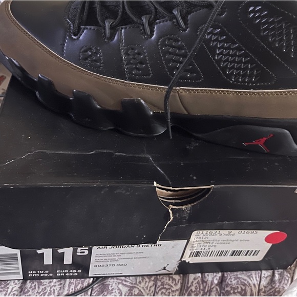 Mens Jordan Olive 9s RETRO - Picture 5 of 5